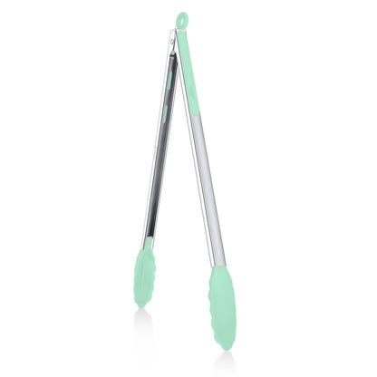 9 Inch Kitchen Tongs,Silicone Non-Slip Cooking Utensil for Grilling