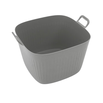 Vego FlexTrug Tub for Indoor, Outdoor Gardening Strainer Basket for Harvest, Rinse and Garden Use- 8 Gallon, Fog Gray