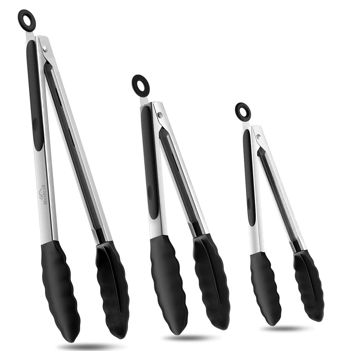 Good Grip Cooking Tongs with Silicone Tips, Set of 3-7" 9" and 12"
