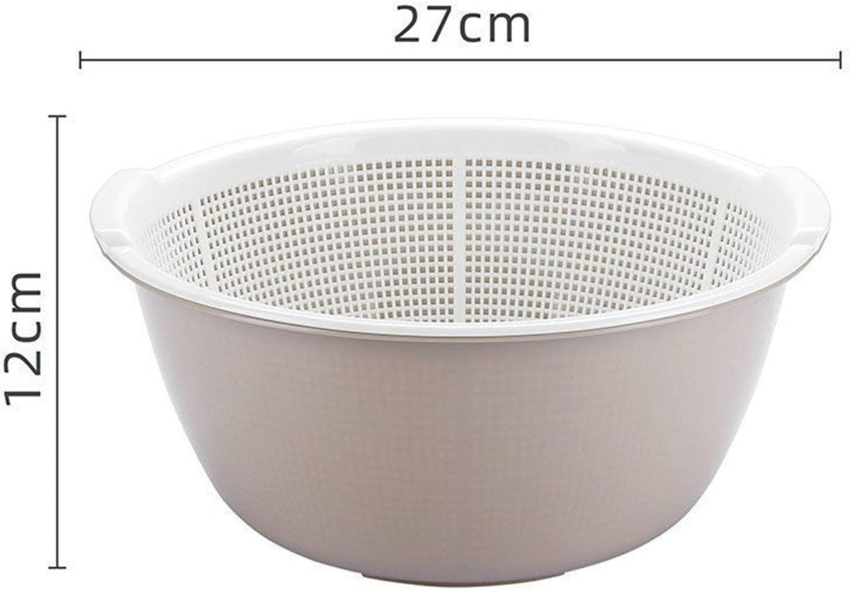 Kitchen Colander, Fruit Colander Draining Bowl Plastic Thickened Double Layer Plastic Fruits Vegetables Washing Baskets for Kitchen and Living Room