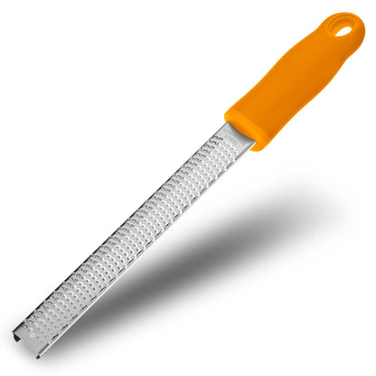 Wide Lemon Zester & Cheese Grater, 18/8 Stainless Steel with Cover, Black