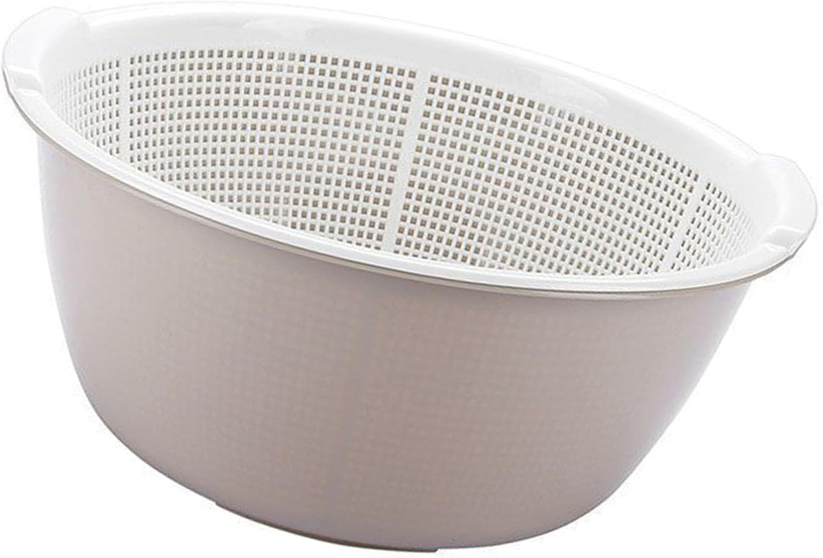 Kitchen Colander, Fruit Colander Draining Bowl Plastic Thickened Double Layer Plastic Fruits Vegetables Washing Baskets for Kitchen and Living Room