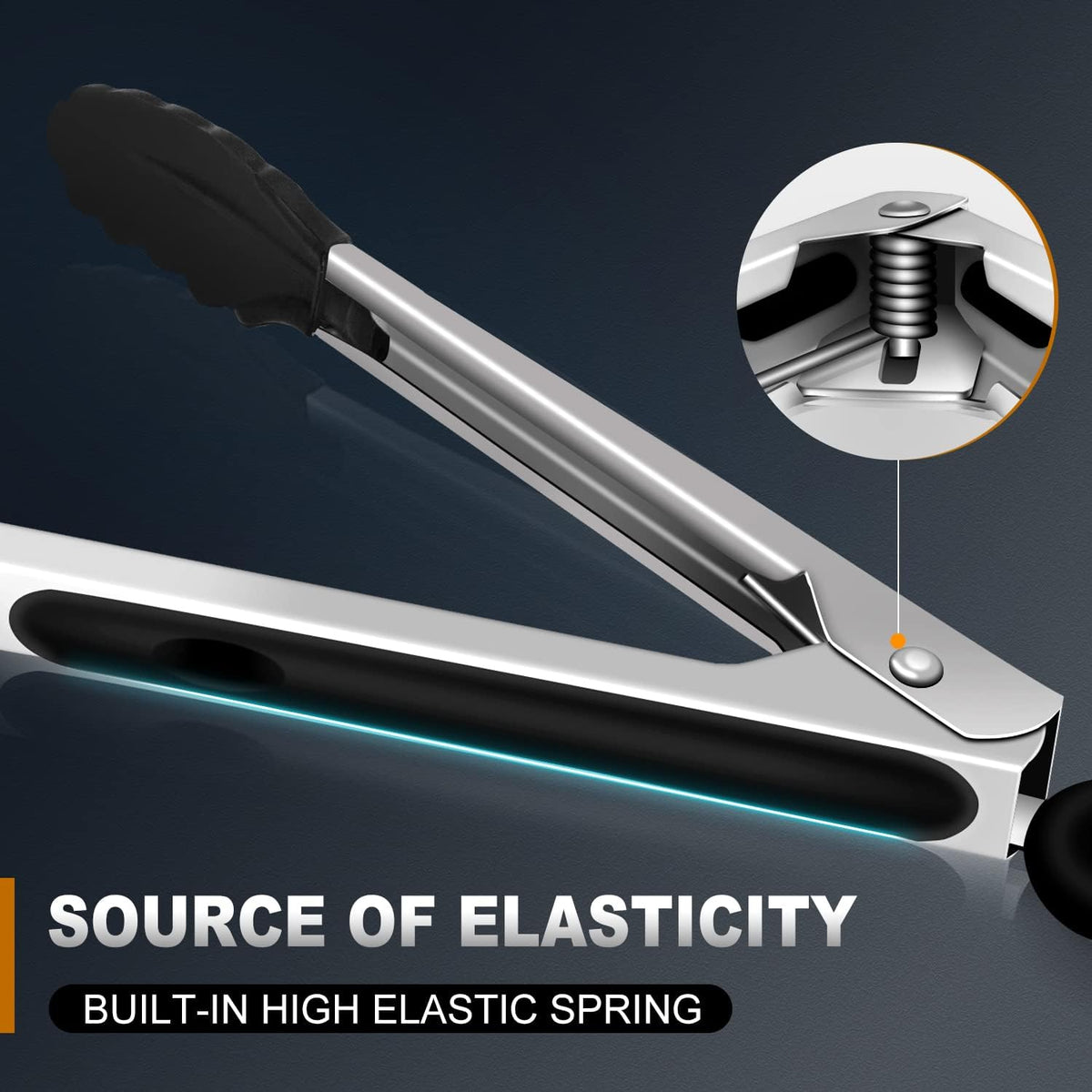 Kitchen Tongs Up To 600°F Silicone Tongs for Cooking 3Pcs 7,9,12 IN