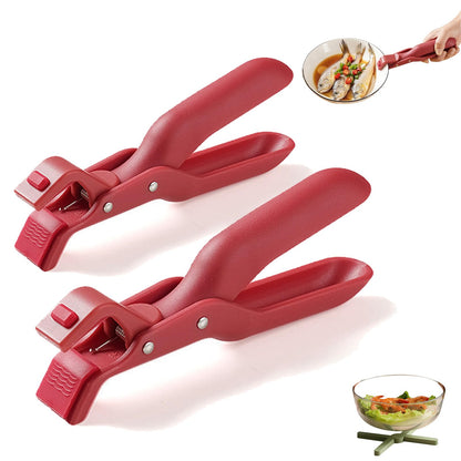 Hot Plate Gripper Lifters Tongs, Hot Plate Gripper Tongs, Multi-function Anti-Scald Bowl Clip,Silicone Non-slip Hot Dish Plate Holder for Bowls,Pans,Dishes, Kitchen Utensil (3Pcs)