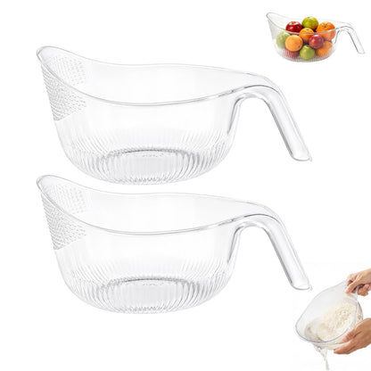 2-In-1 Rice Strainer,Multipurpose Rice Washing BowL (1PCS WHITE)