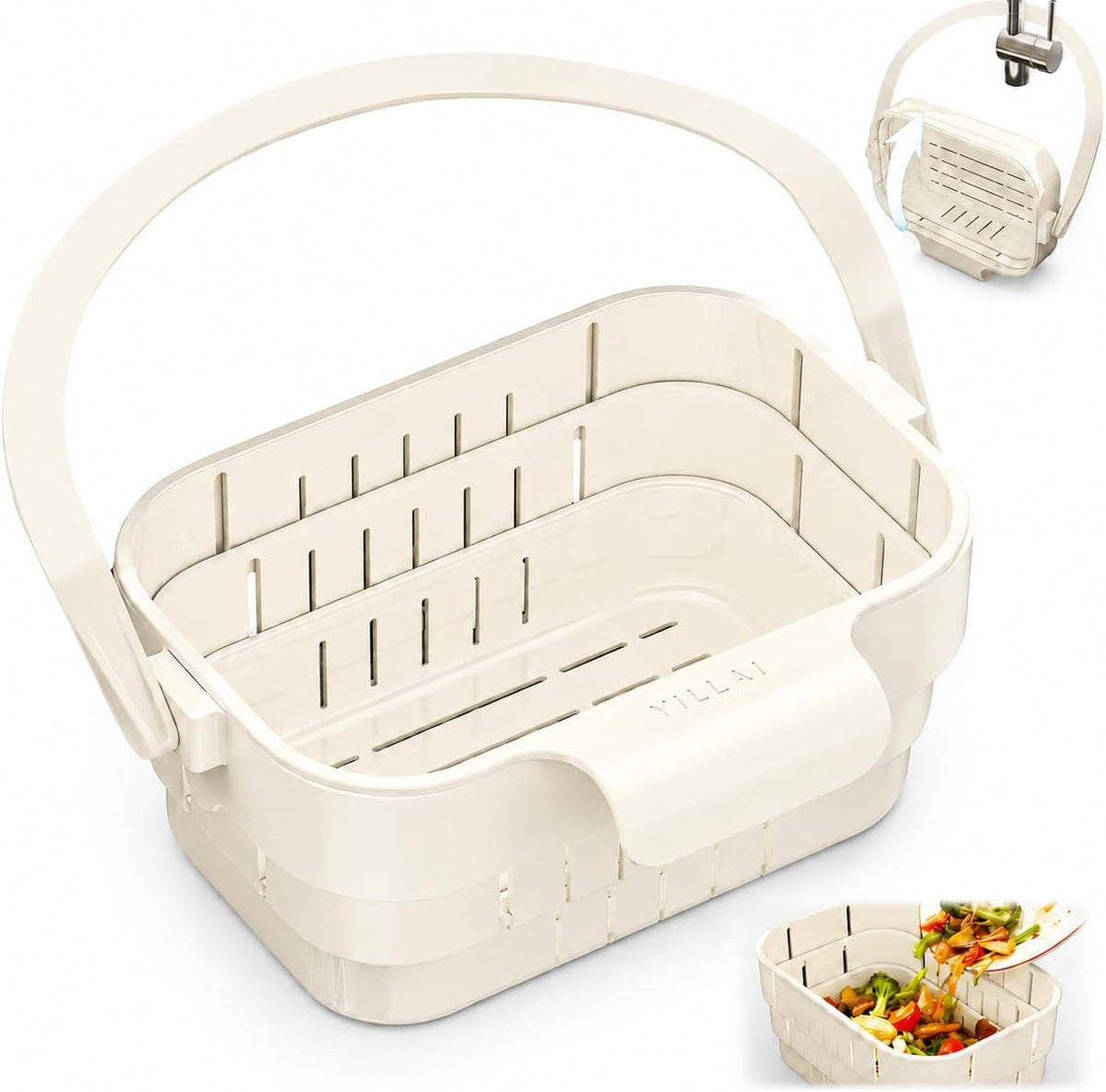 Sink Strainer Basket, 2026 Upgrade Foldable Hanging Sink Drain Basket
