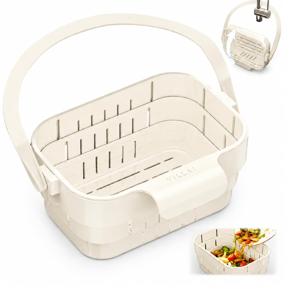 Sink Strainer Basket, 2026 Upgrade Foldable Hanging Sink Drain Basket