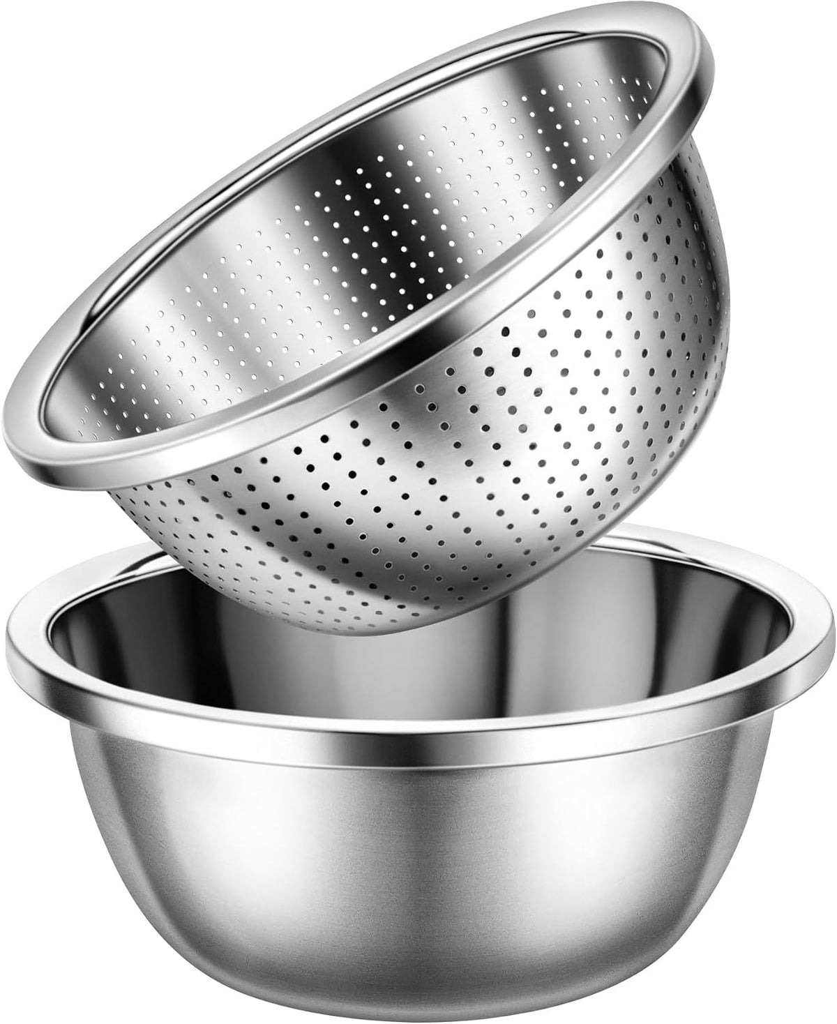Gulex Colander Stainless Steel 3-quart with Bowls,Strainer for Kitchen(2PC)