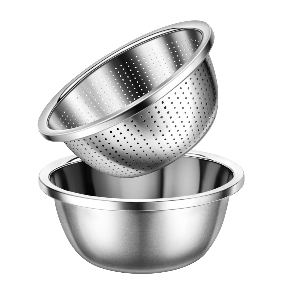 Gulex Colander Stainless Steel 3-quart with Bowls,Strainer for Kitchen(2PC)
