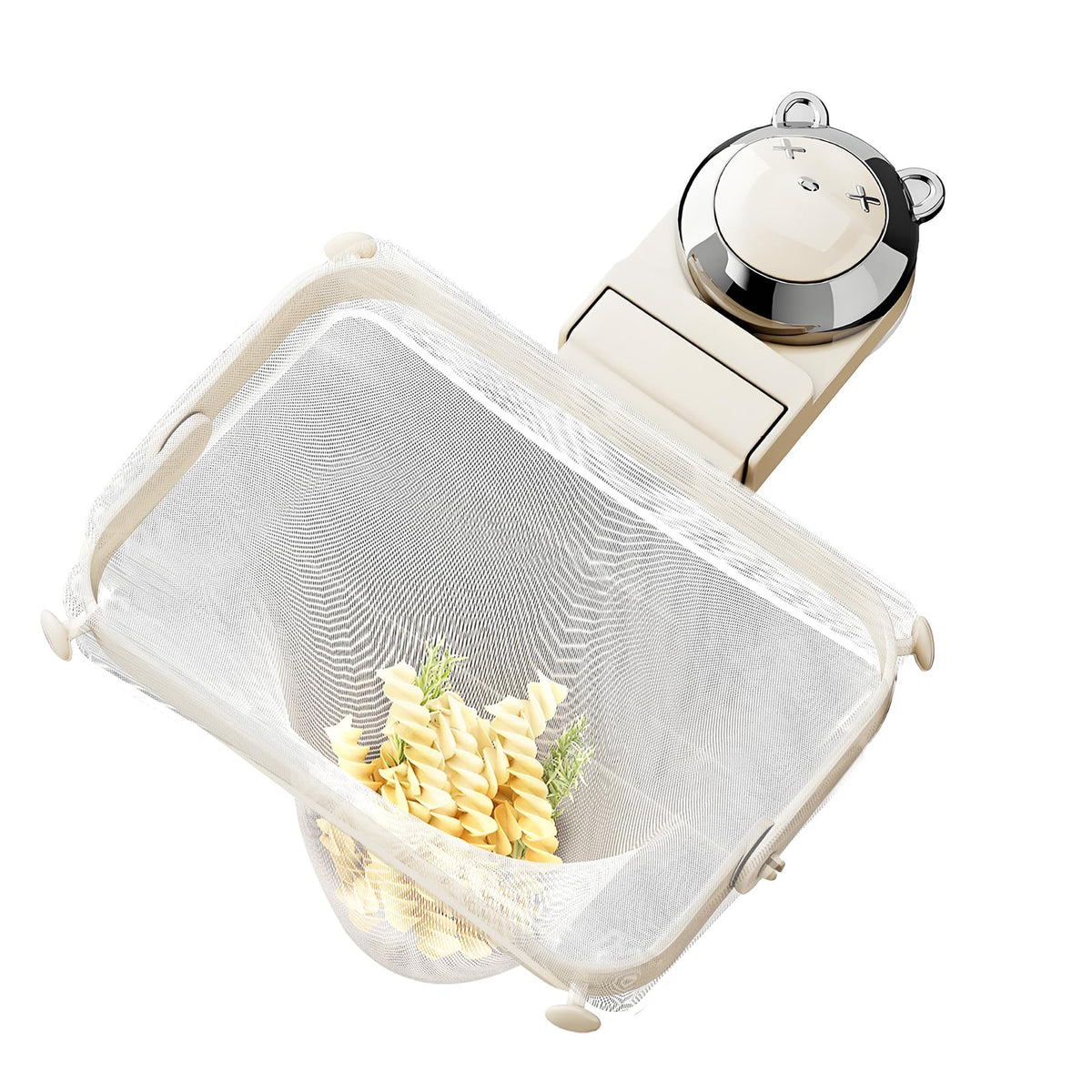 Kitchen Sink Strainer with Filter Mesh Bag, Food Waste Filter Basket, Suction Cup Folding Washing Vegetables and Fruits Drying Bag Holder
