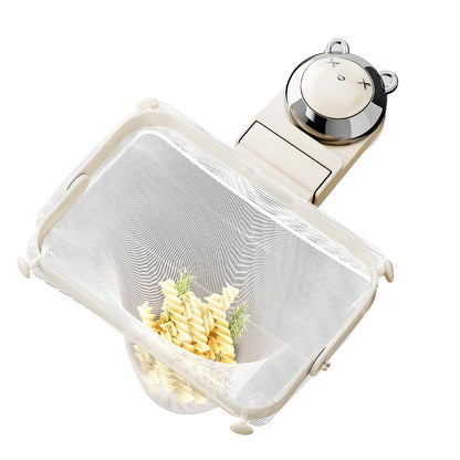 Kitchen Sink Strainer with Filter Mesh Bag, Food Waste Filter Basket, Suction Cup Folding Washing Vegetables and Fruits Drying Bag Holder