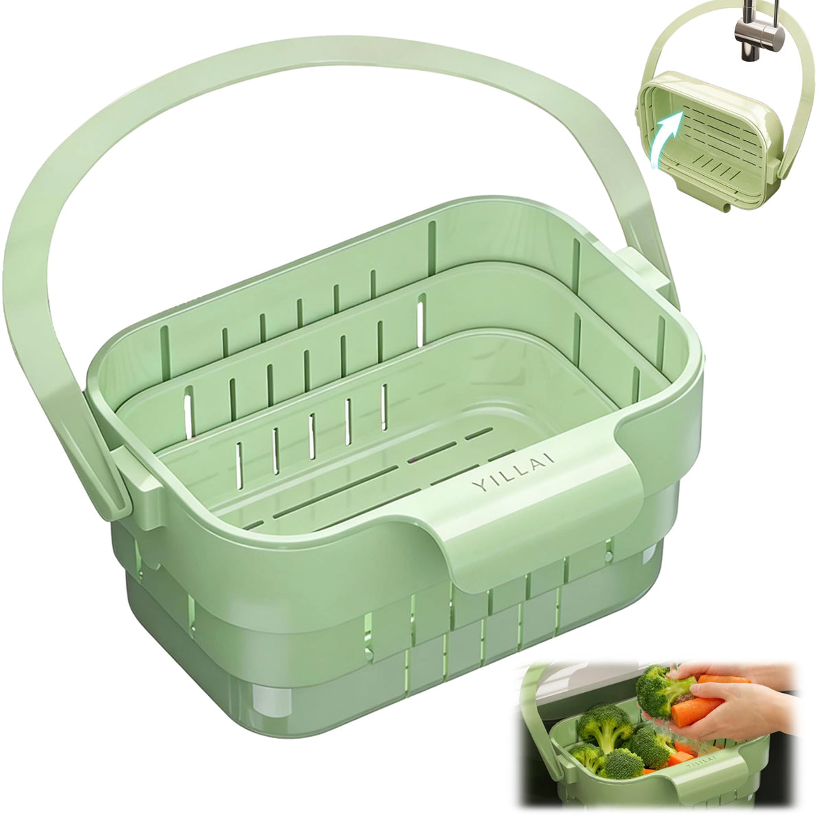 Sink Strainer Basket, 2026 Upgrade Foldable Hanging Sink Drain Basket