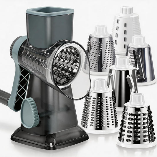 KEOUKE Rotary Cheese Grater, Hand Crank Shredder Slicer, Snow Cone Maker
