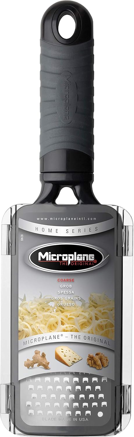 Microplane Home Series Multipurpose Coarse Grater - Easy to Use, Perfect for Everyday Cooking (Black)