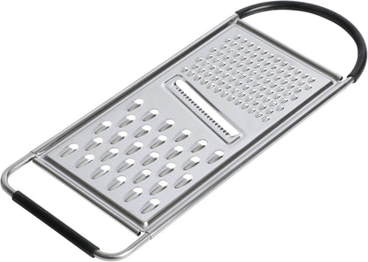 Oster Helmsdale Flat Cheese Grater With Anti-Slip Handle, Stainless Steel Zester/Multi-Functional Tool for Kitchen Preperation, Black