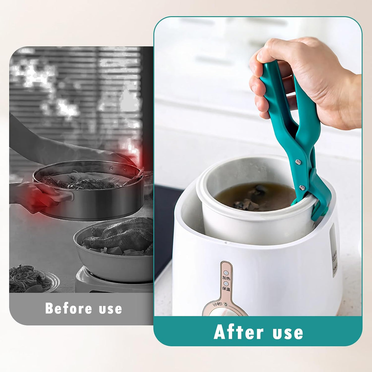 Multi-Function Anti-Scald Bowl Clip, 2PCS Multi-Purpose Hot Bowl Dish Plate Gripper Clips Tongs Clamp Holder for Kitchen, Silicone Non-Slip Anti-Scald Ironing Dish Clamp for Cooking