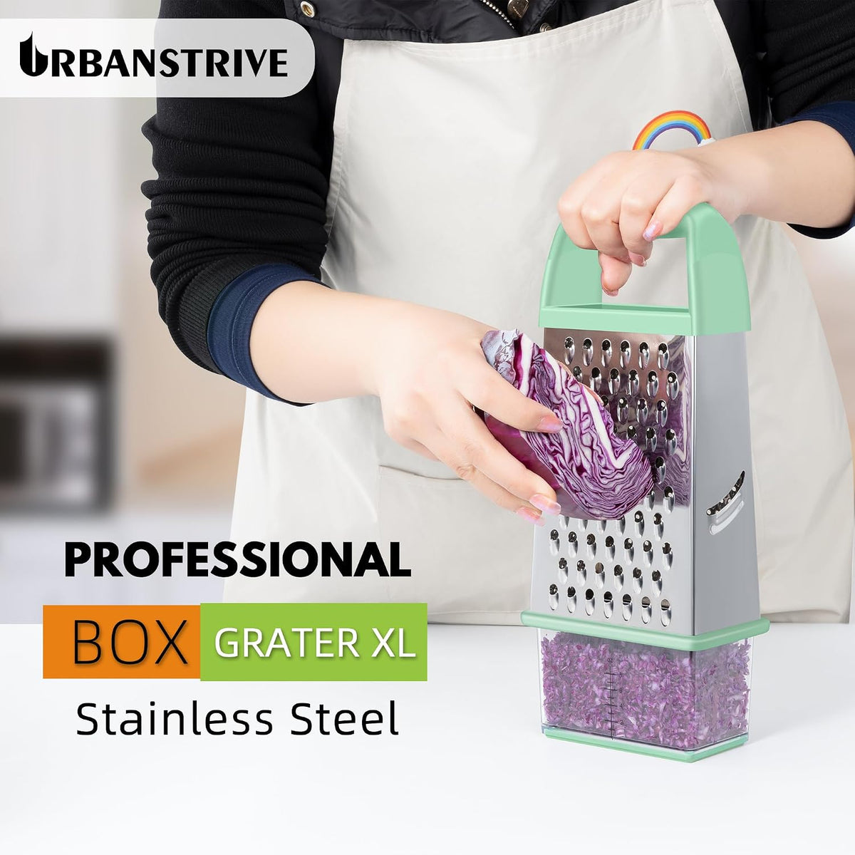Cheese Grater With Container Box Grater Stainless Steel Kitchen Mint Green