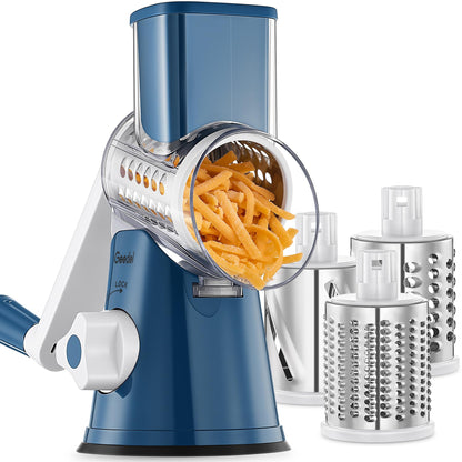 Geedel Rotary Cheese Grater Hand Crank, Cheese Shredder Vegetable Slicer