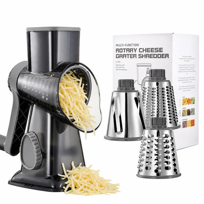 Rotary Cheese Grater Manual Hand Crank 3-in-1 Vegetable Shredde
