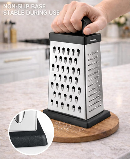 Cheese Grater, Small 4-Sided Box Grater, Stainless Steel