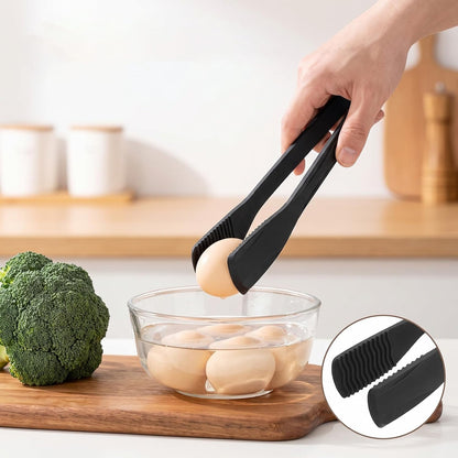 2 Pack Black Silicone Tongs for Cooking Kitchen Tongs Flipping 11" BBQ Tong