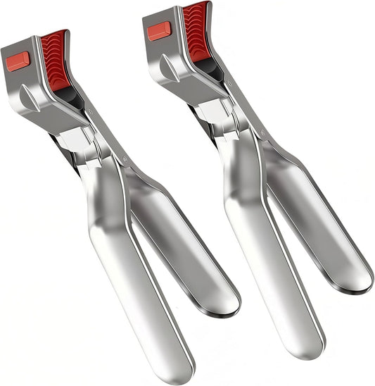 2PCS Hot Plate Grippers,anti scald bowl Stainless Steel holder clip,non-slip hot plate gripper tongs,multi-function anti-scald bowl clip for kitchen
