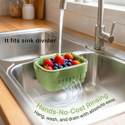 Kitchen Foldable Hanging Sink Drain Basket - Faucet Hanging Strainer Basket