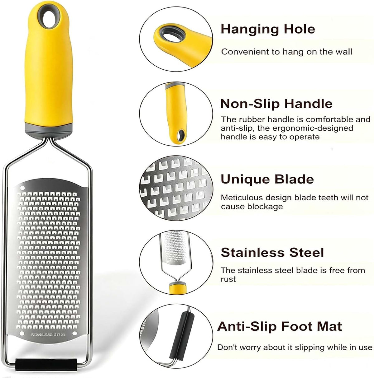 Cheese Grater & Lemon Zester,Stainless Steel Hand Grater for Ginger