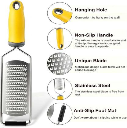Cheese Grater & Lemon Zester,Stainless Steel Hand Grater for Ginger