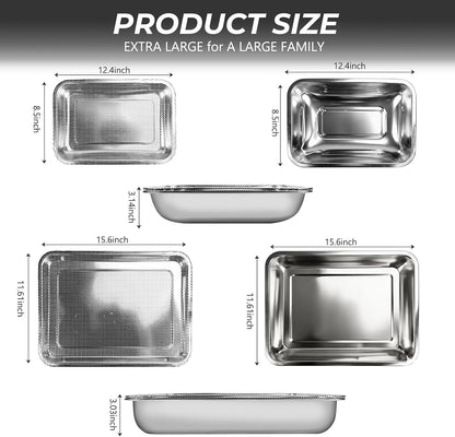 9.45’’ 10.23’’ Oil Filter Trays, Stainless Steel Air Fryer Mesh Pan
