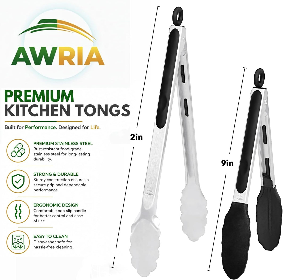 Silicone Tongs for Cooking Tongs Kitchen Tongs with Silicone Tips