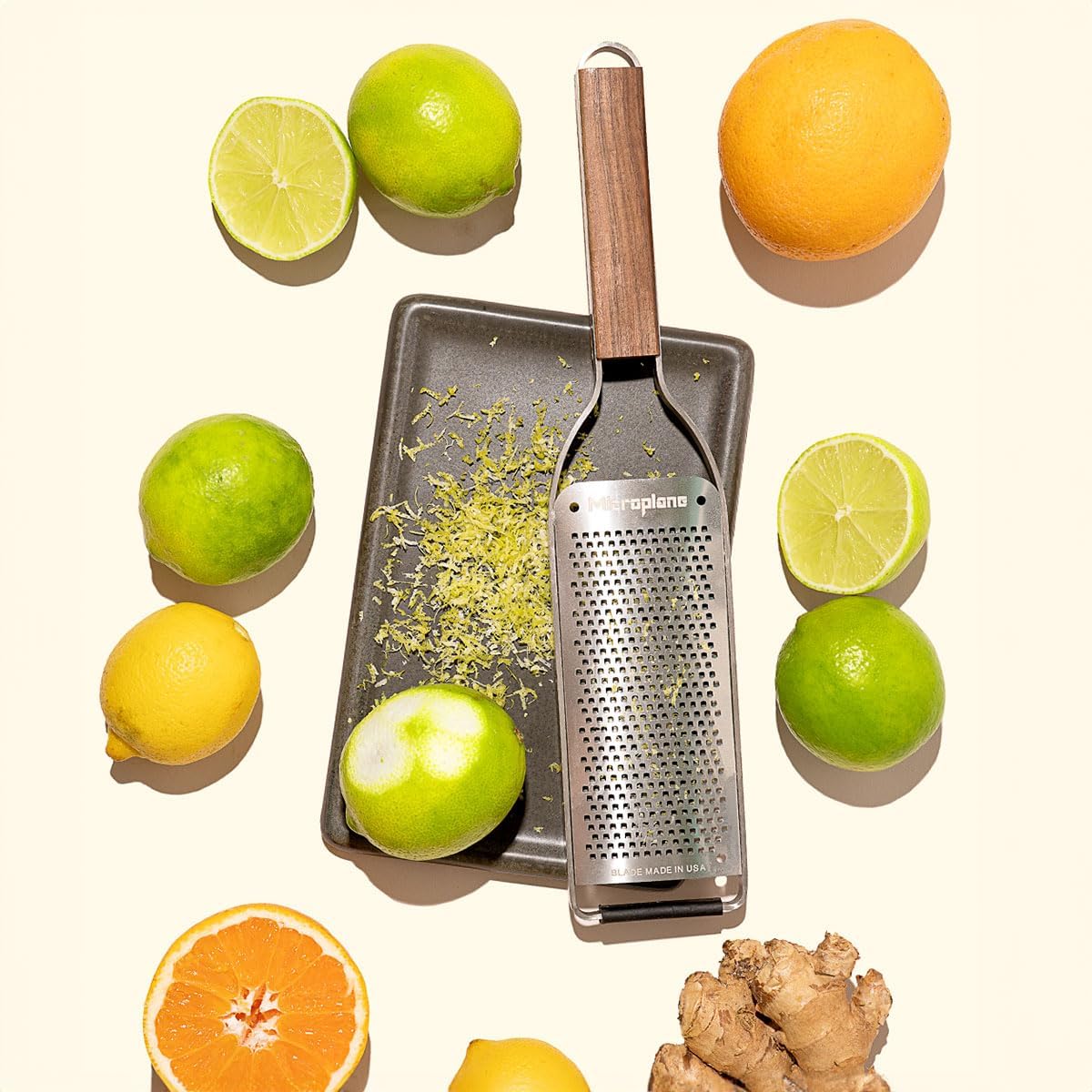 Microplane Master Series Wood Handle Stainless Steel Frame Fine Blade Cheese Grater