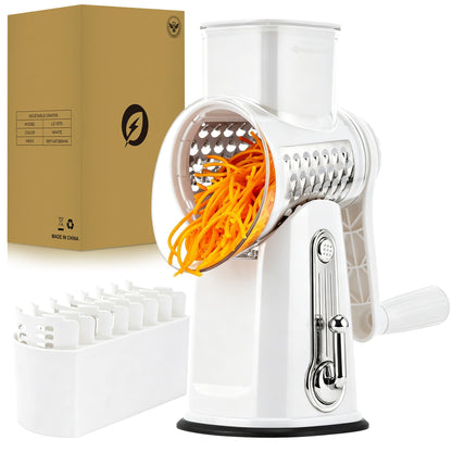 SUSTEAS Rotary Cheese Grater, Large Vegetable Food Shredder, 5 Blades