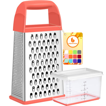 Cheese Grater With Container Box Grater Stainless Steel Kitchen Blue