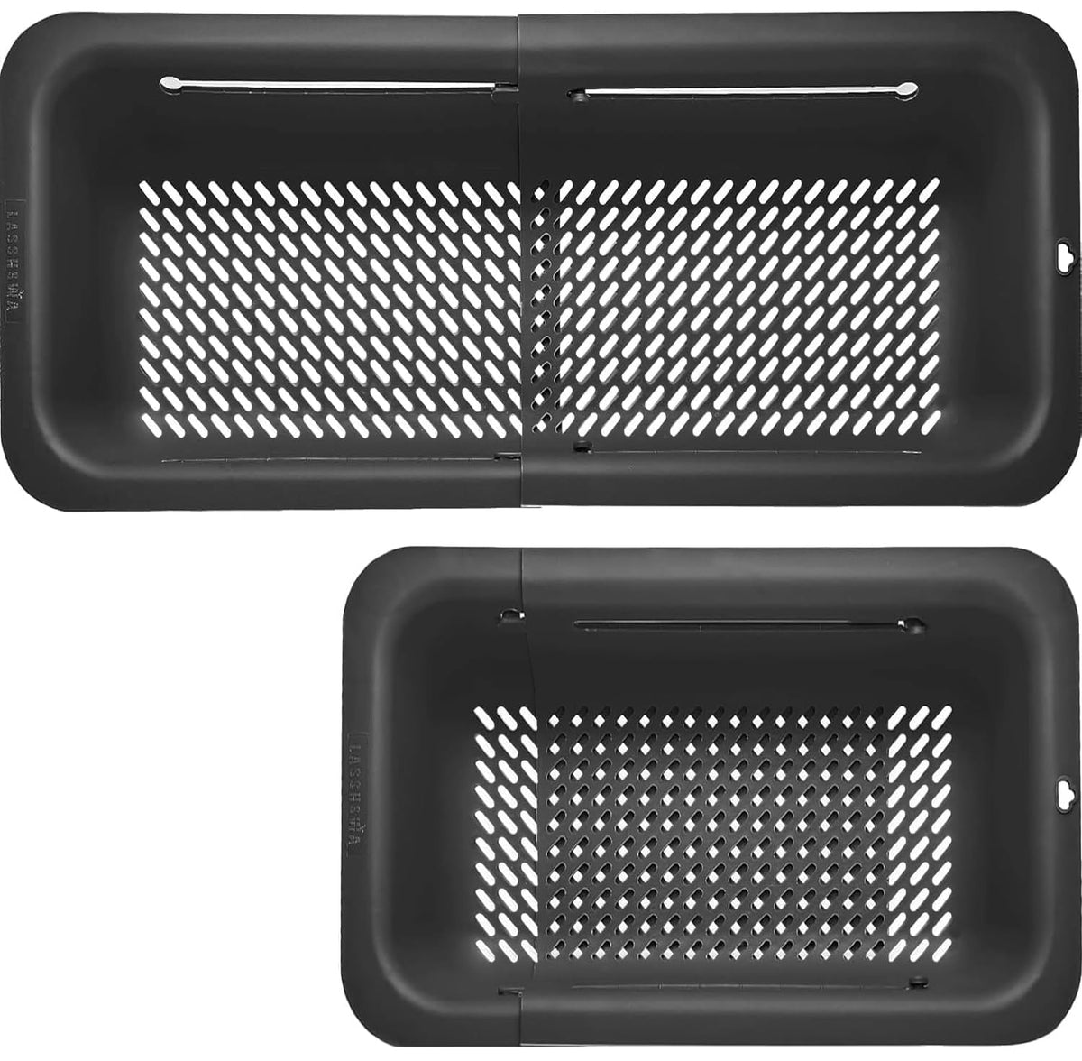 LASSHSWA Collapsible Colander for Kitchen, Over the Sink Strainer Basket for Kitchen, Fruit Pasta Food Strainer Expandable Plastic Colander BPA Free (Gray)