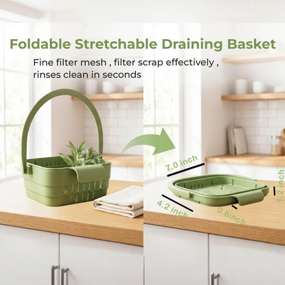 Kitchen Foldable Hanging Sink Drain Basket - Faucet Hanging Strainer Basket