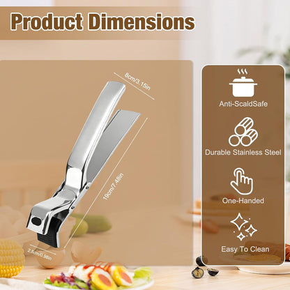 2Pcs Stainless Steel Hot Plate Gripper Clips - Multi-Purpose Hot Bowl 2026 New Upgrade Hot Plate Gripper Tongs for Oven, Air Fryer, Steamer, Non-Slip Design, Pots & Bowls