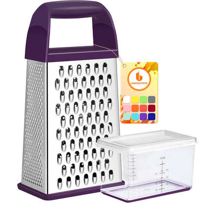 Cheese Grater With Container Box Grater Stainless Steel Kitchen Black