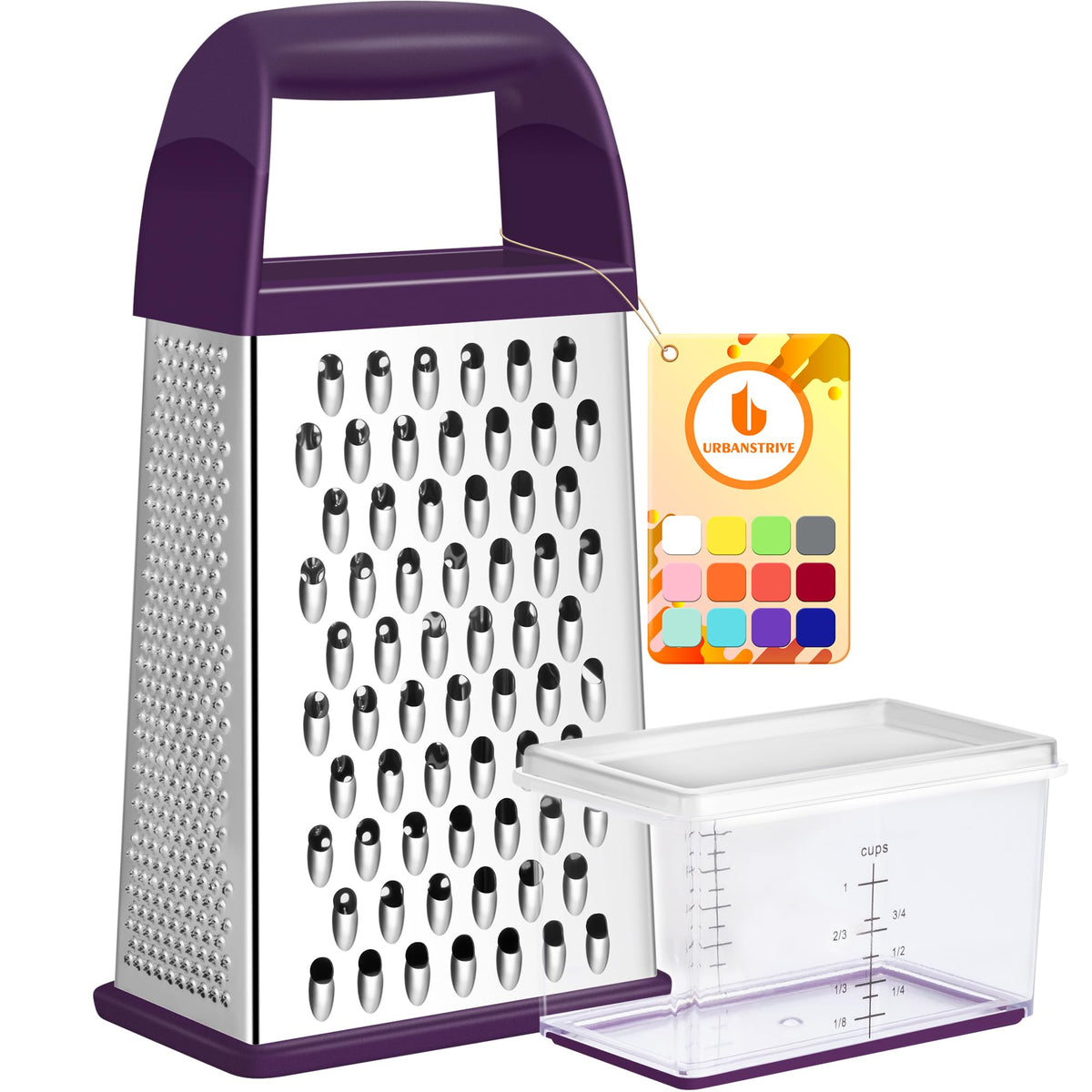 Cheese Grater With Container Box Grater Stainless Steel Kitchen Blue