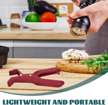 2pcs Anti Scald Bowl Tongs Stainless Steel Silicone Grips