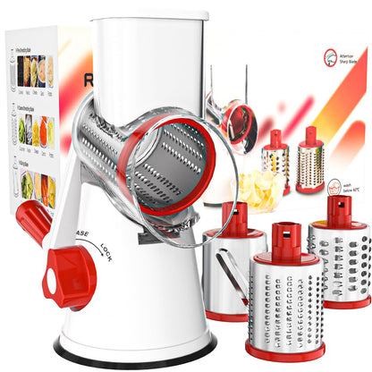 Cambom Rotary Cheese Grater Hand Crank Cheese Shredder, Black