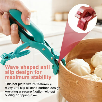 2 PCS Anti-Scald Bowl Clip, Hot Plate Gripper Lifters Tongs, Hot Bowl Dish Plate Gripper Clips Tongs Clamp Holder, 2025 Upgraded Silicone Anti Slip Clip, For Kitchen Dish Bowls Plates