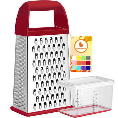 Cheese Grater With Container Box Grater Stainless Steel Kitchen Grey