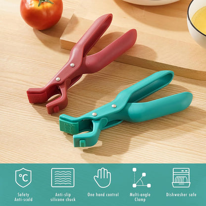 Multi-Function Anti-Scald Bowl Clip, 2PCS Multi-Purpose Hot Bowl Dish Plate Gripper Clips Tongs Clamp Holder for Kitchen, Silicone Non-Slip Anti-Scald Ironing Dish Clamp for Cooking