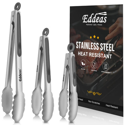 Kitchen Tongs Up To 600°F Silicone Tongs for Cooking 3Pcs 7,9,12 IN