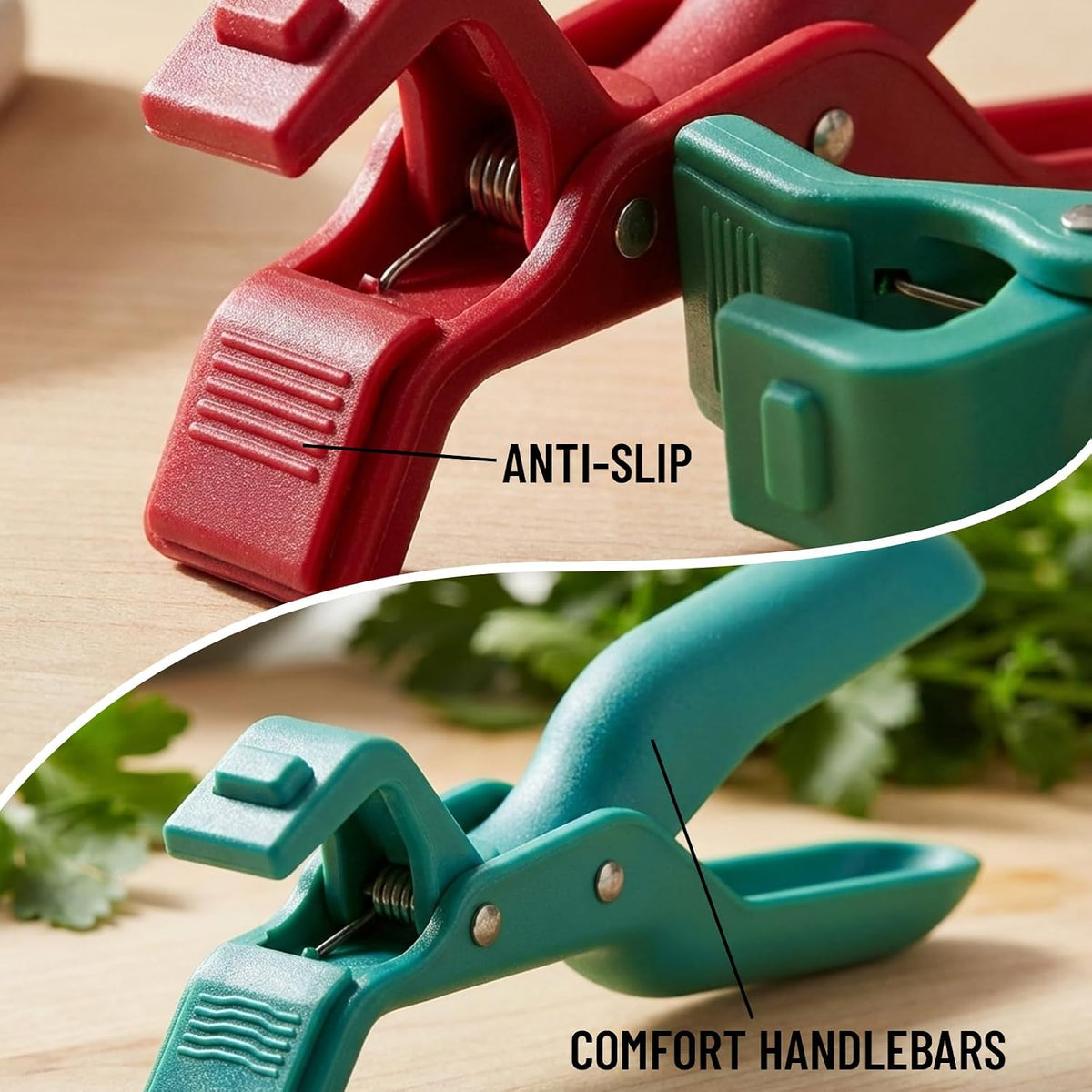 Hot Plate Gripper 4-Piece Set, Anti Scald Plate Gripper Tongs for Kitchen, Non-Slip Hot Plate Grippers for Handling Hot Dishes, Red and Green Silicone Grippers