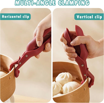 Multi-Function Anti-Scald Bowl Clip, 2PCS Multi-Purpose Hot Bowl Dish Plate Gripper Clips Tongs Clamp Holder for Kitchen, Silicone Non-Slip Anti-Scald Ironing Dish Clamp for Cooking