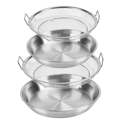 9.45’’ 10.23’’ Oil Filter Trays, Stainless Steel Air Fryer Mesh Pan
