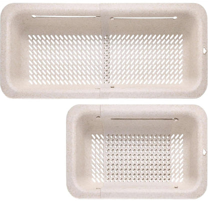 LASSHSWA Collapsible Colander for Kitchen, Over the Sink Strainer Basket for Kitchen, Fruit Pasta Food Strainer Expandable Plastic Colander BPA Free (Gray)