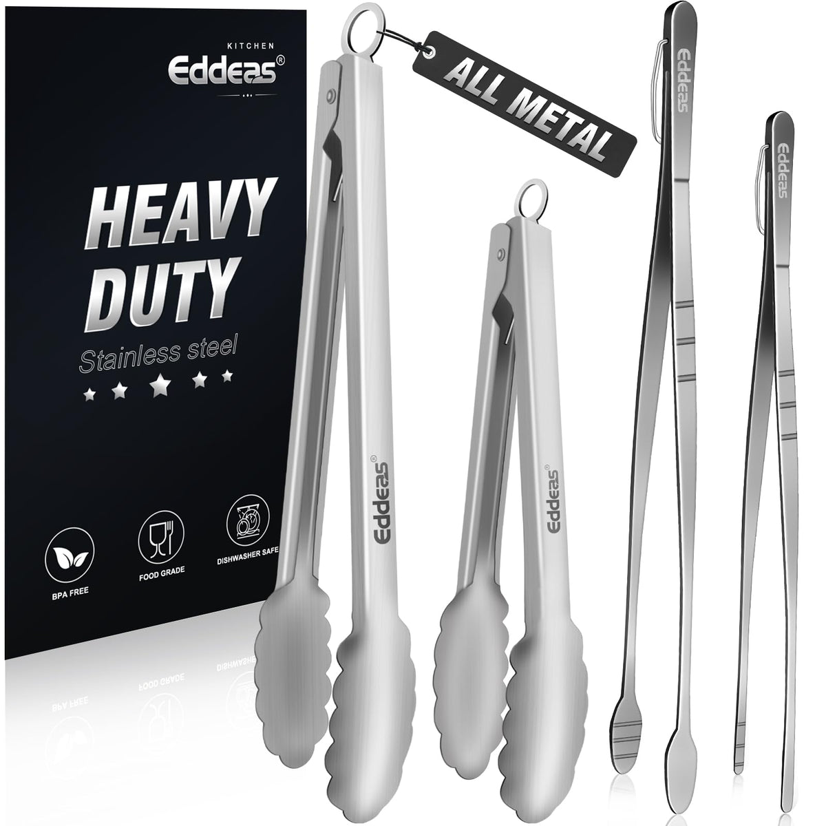 Kitchen Tongs Up To 600°F Silicone Tongs for Cooking 3Pcs 7,9,12 IN